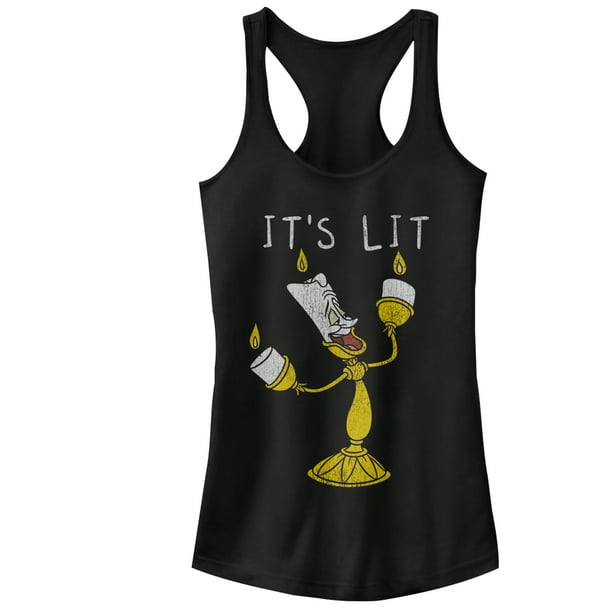 Beauty and The Beast Juniors Lumiere Its Lit Racerback Tank Top
